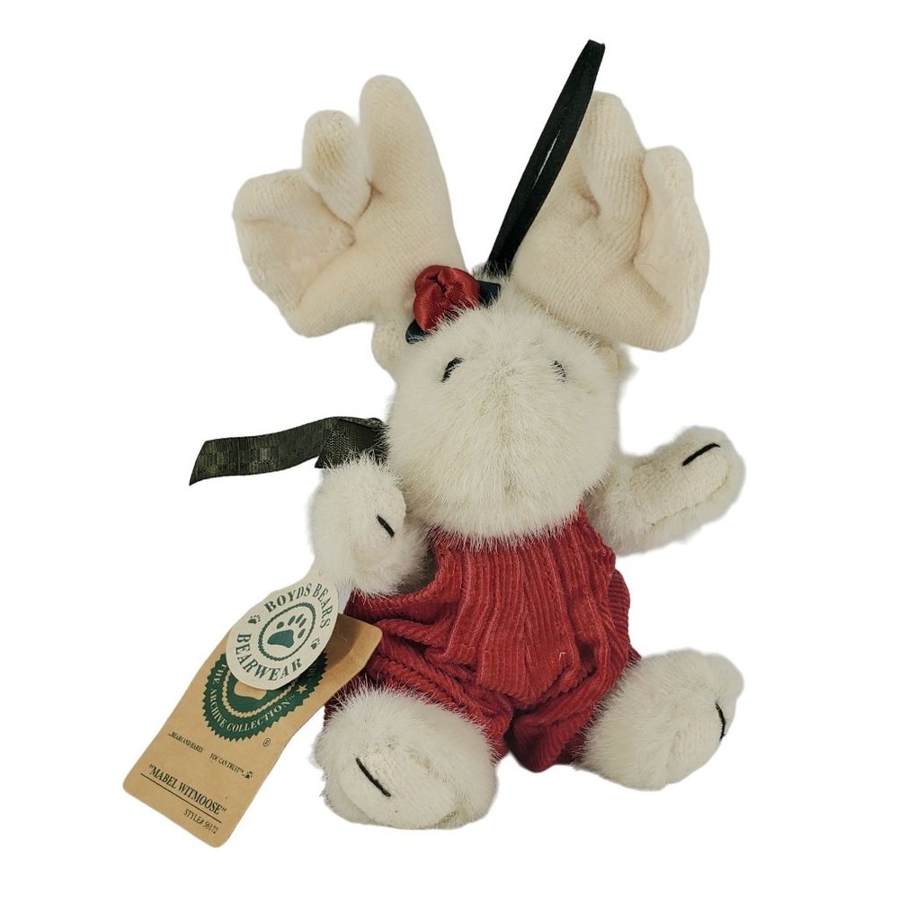 BOYDS BEARS Doll Mabel Witmoose Plush Moose 1999 Toy Ornament Archive Col. Tags